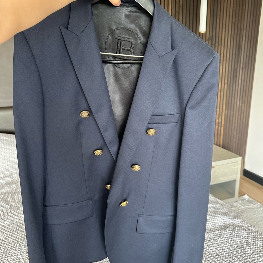 Elegant Navy Blazer with Gold Buttons